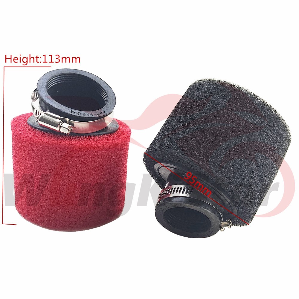 Black Motor 45mm/1.77In(Fit For 44mm-46mm) Bend Sponge Air Intake Filter Cleaner