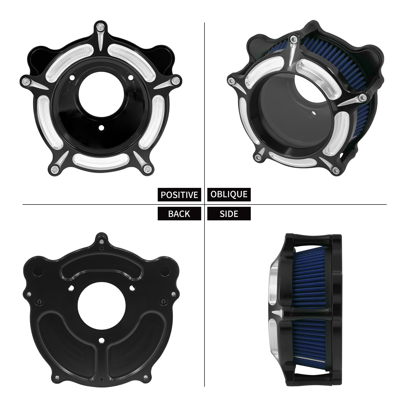 Transparent Air Filter Blue Intake For Harley 08-2016 Touring Road Electra Glide