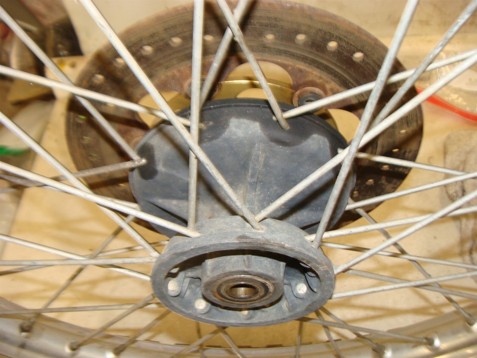 1988 CAGIVA WMX 125 oem AHRMA WRK front wheel rim tire rotor Takasage Excell