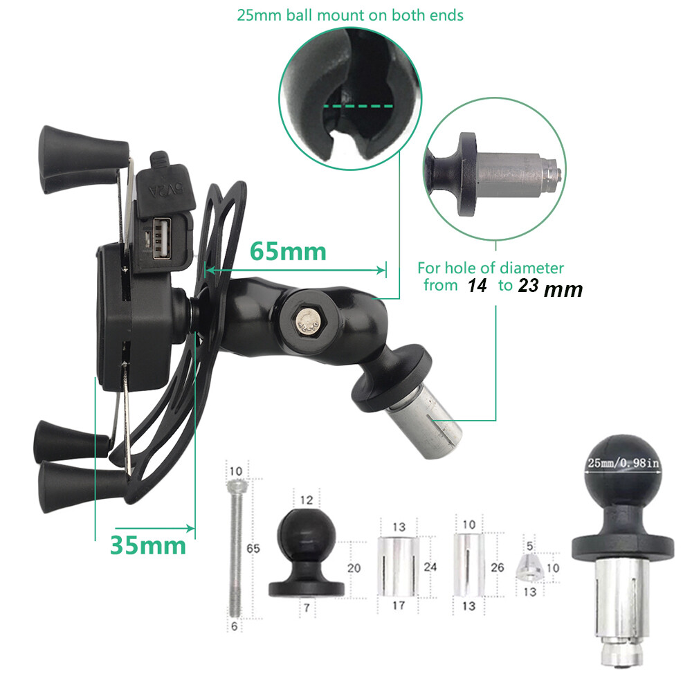 GPS Phone Holder Mount Bracket For KAWASAKI ZX6R NINJA 1000 ER6F Z1000SX ZG1400