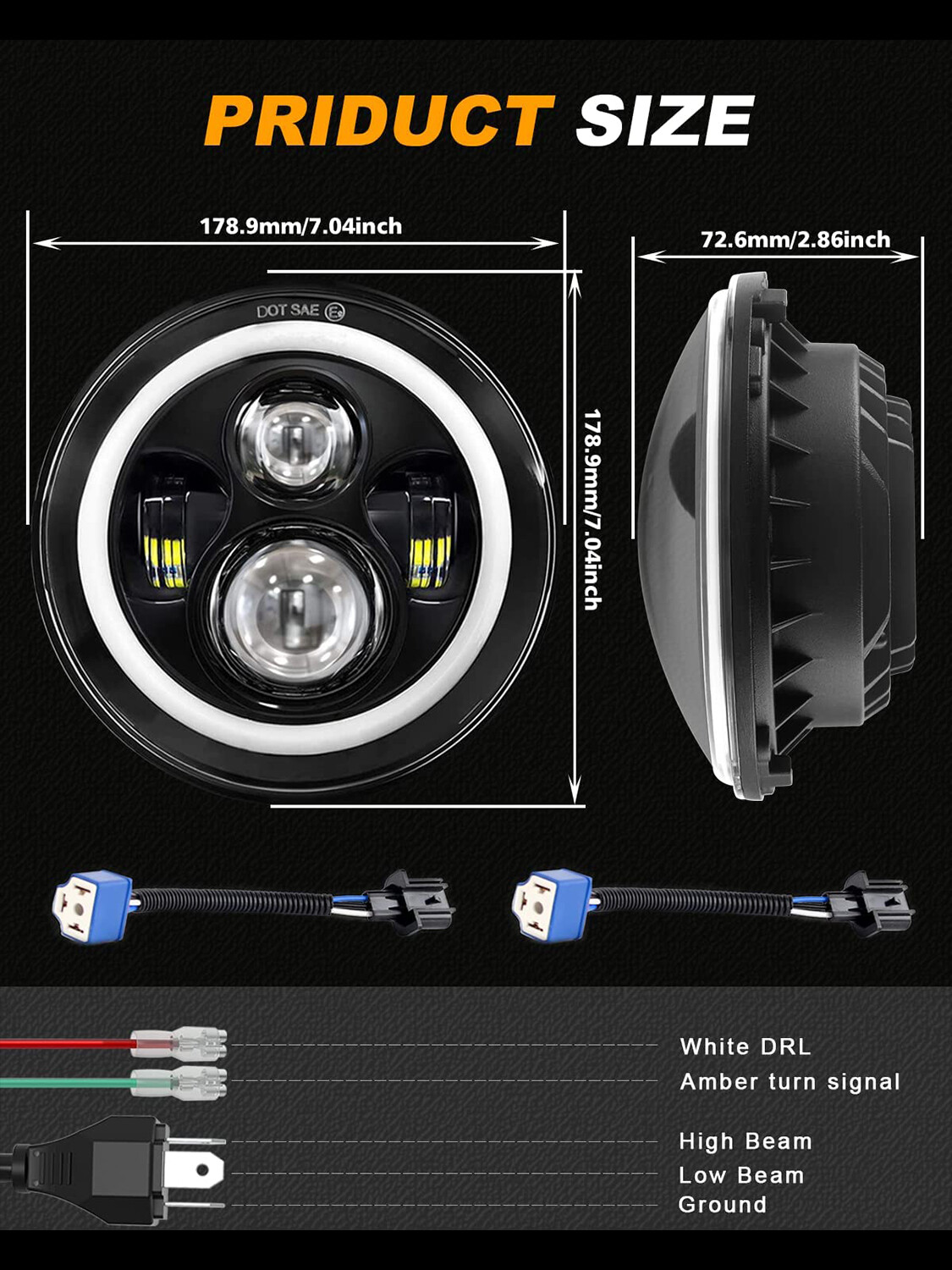 LED Headlight Kit For Suzuki Intruder Volusia VS VL 700 800 1400 1500 Boulevard