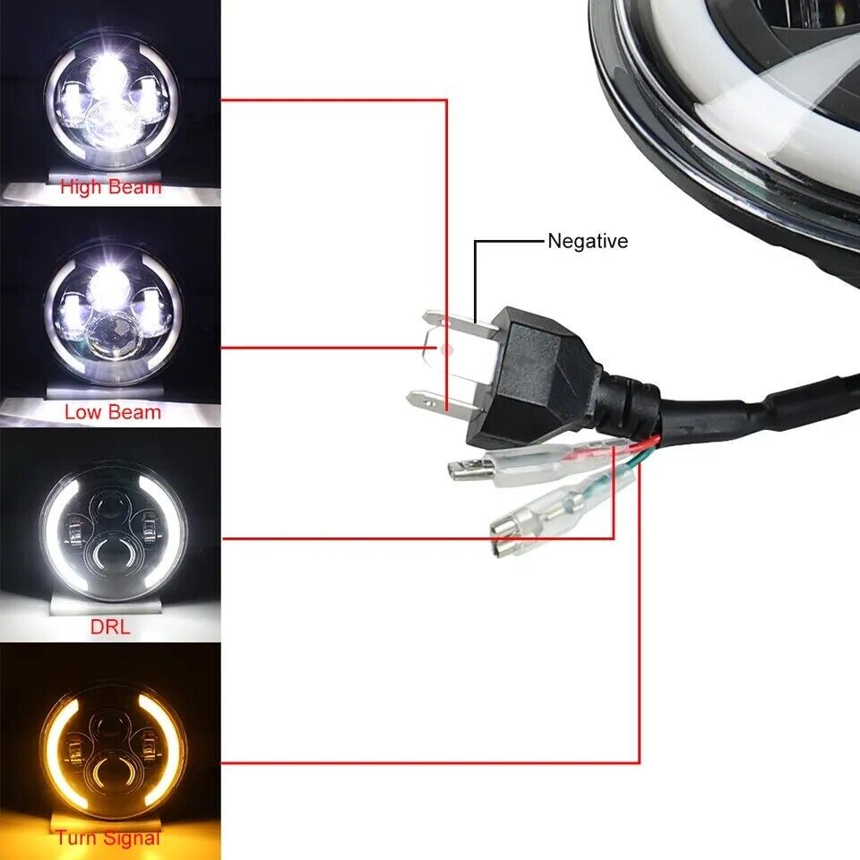 For Honda Shadow VT VT1100 VT750 VT600 VF750 7inch LED Headlight Turn Lights DRL