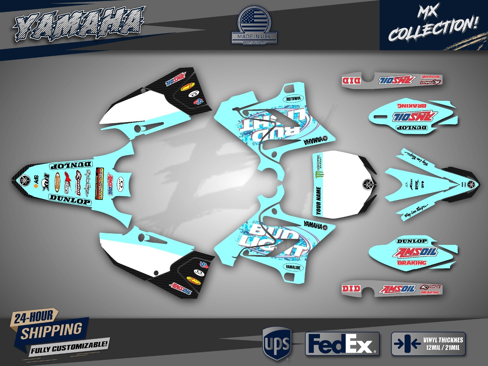 2015-2020 YAMAHA YZ 125 250 GRAPHICS KIT DECALS DECO YZ125 YZ250 2019 2018 2021