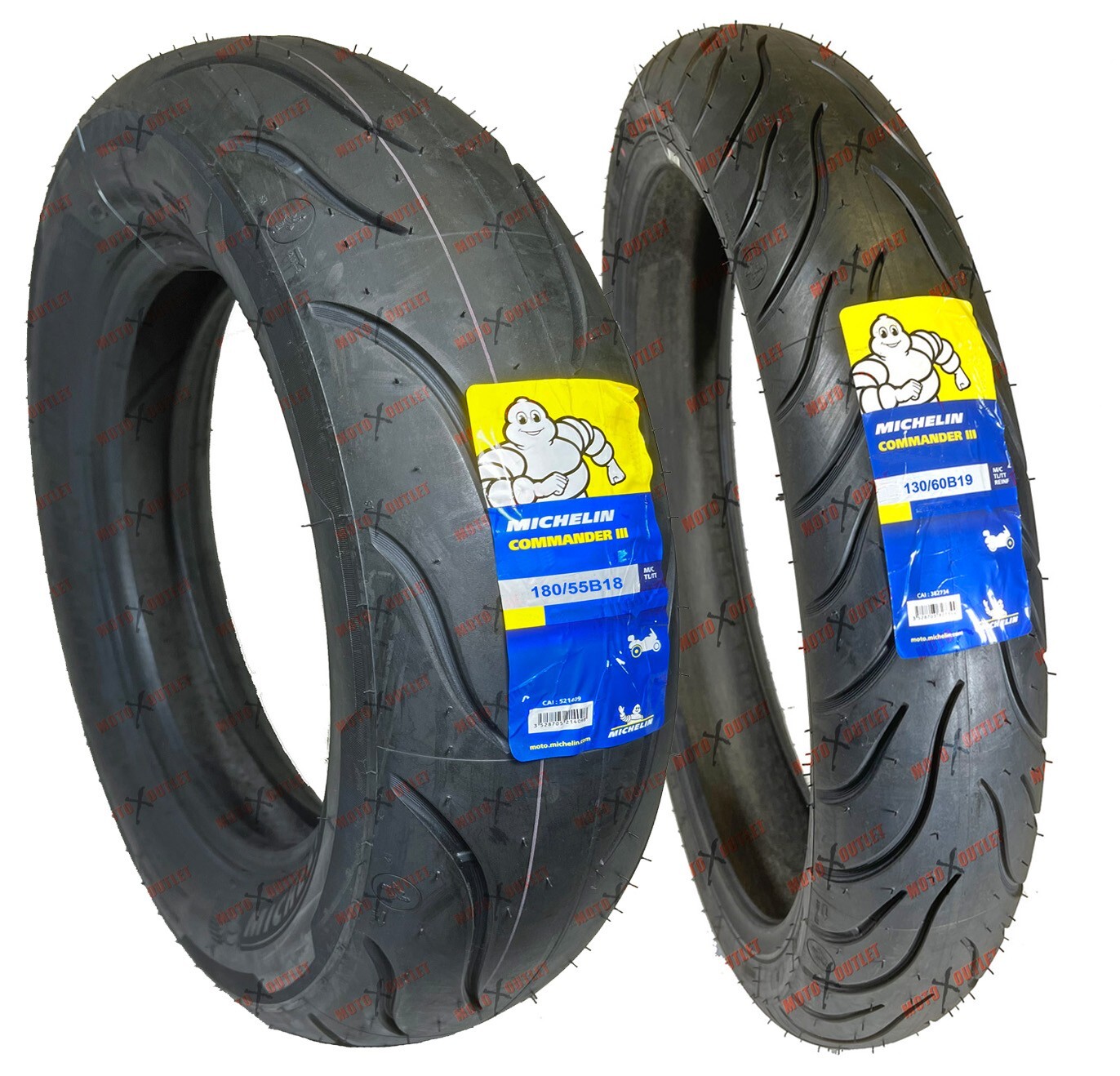 Michelin Commander 3 130/60-19 180/55-18 Front Rear Tire Set III Touring