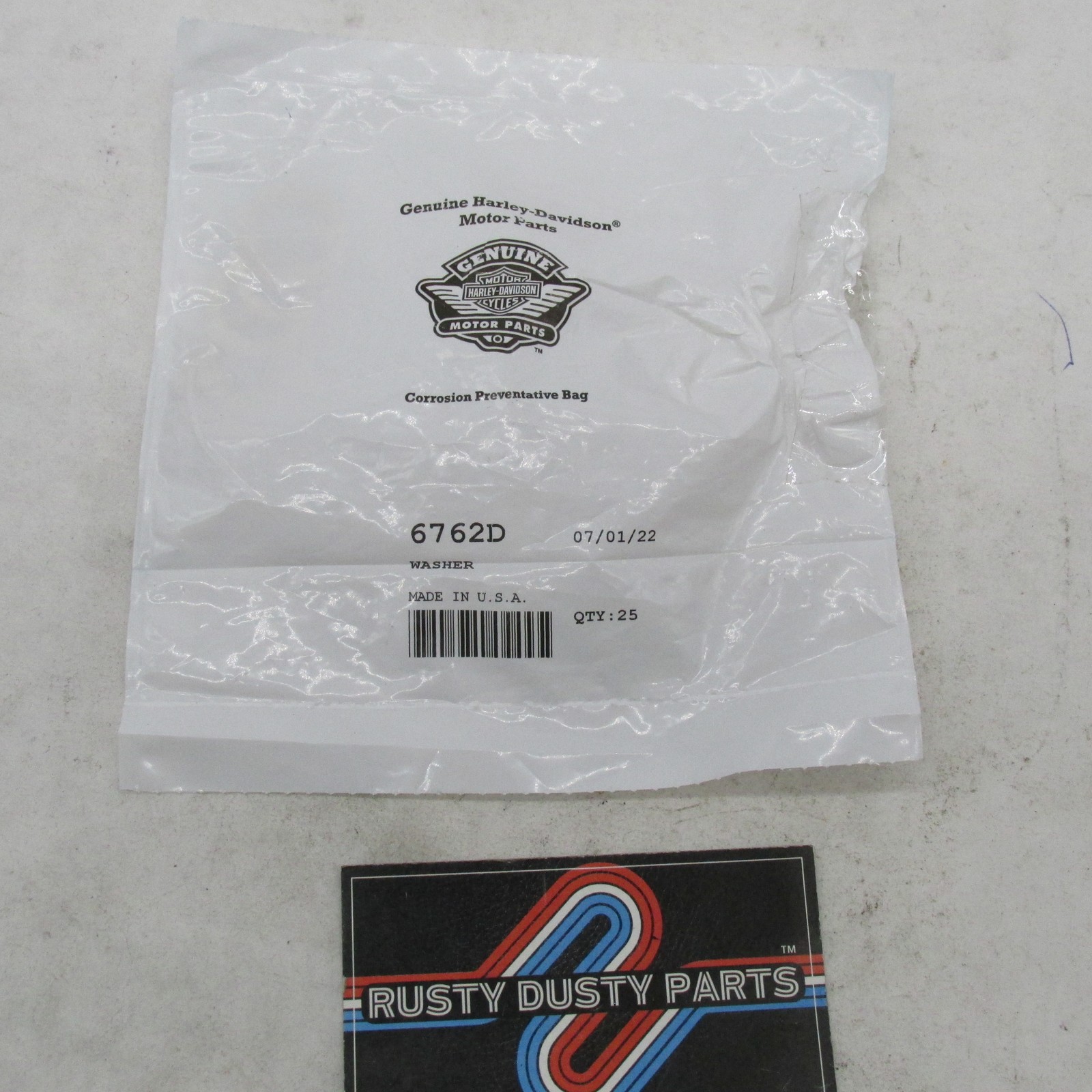 Lot of 5 Harley-Davidson OEM Zinc-Plated Flat Washers 6762D