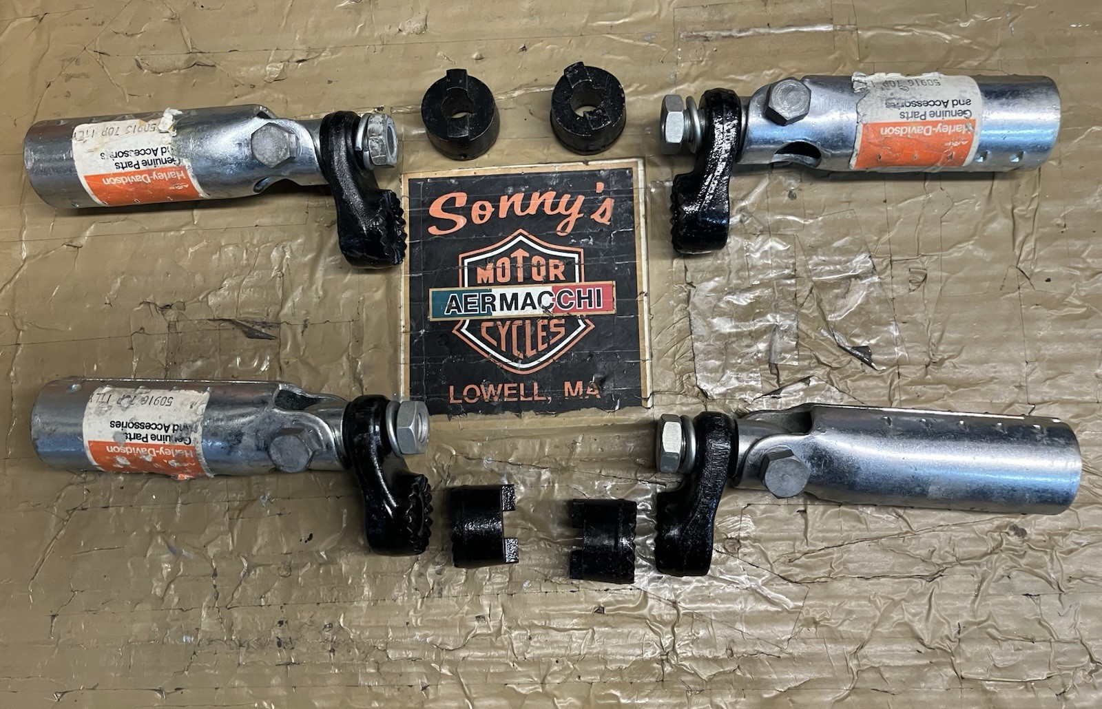 1965-68 NOS Aermacchi Harley Davidson Sprint C H 250 complete footpeg assy’s NOS