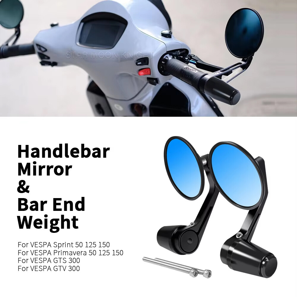 Rear View Mirrors Handlebar for VESPA Primavera Sprint 50 125 150 GTS GTV 300