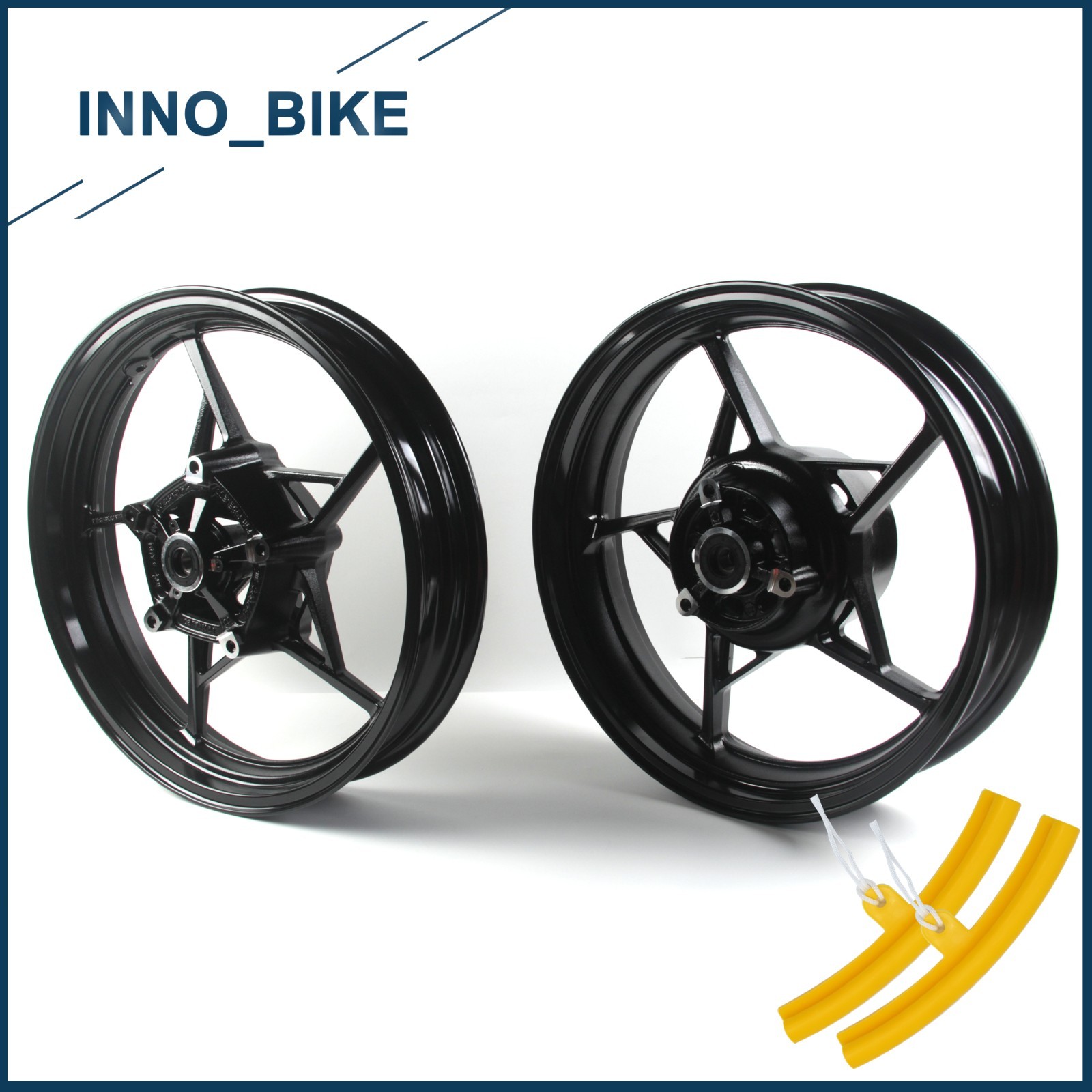 Arashi Glossy Black Tubeless Front Rear Wheels Rims For Ninja 500 Z500 2024 2025