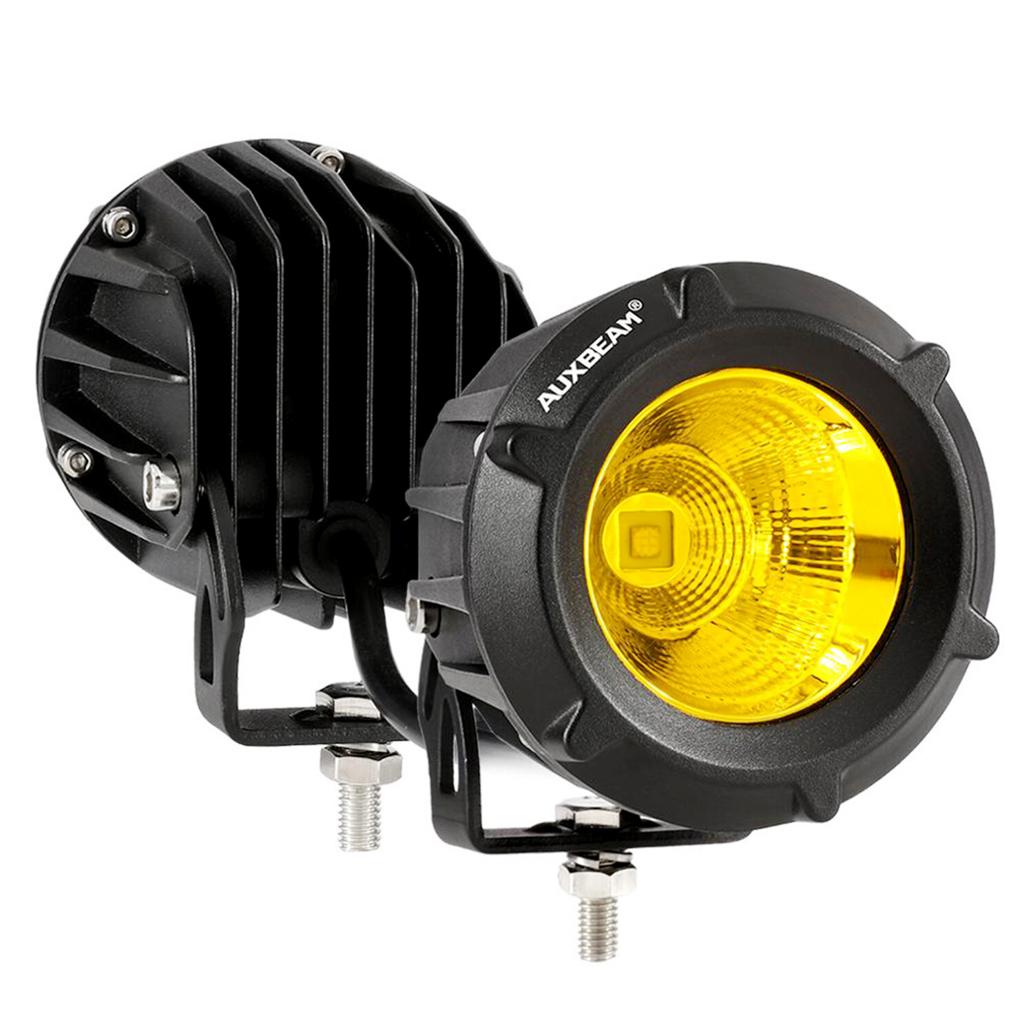 2x LED Motorcycle Headlight Driving Fog Light Lamps Amber Yellow Pods for Harley