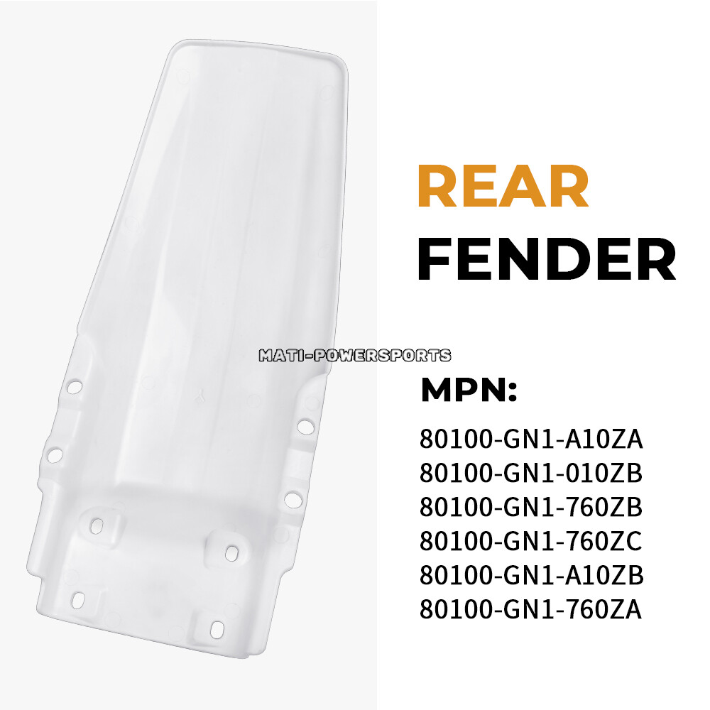 White Rear Fender for Honda XR80 R XR100 R Mud Guard 1985-2000 XR80R XR100R
