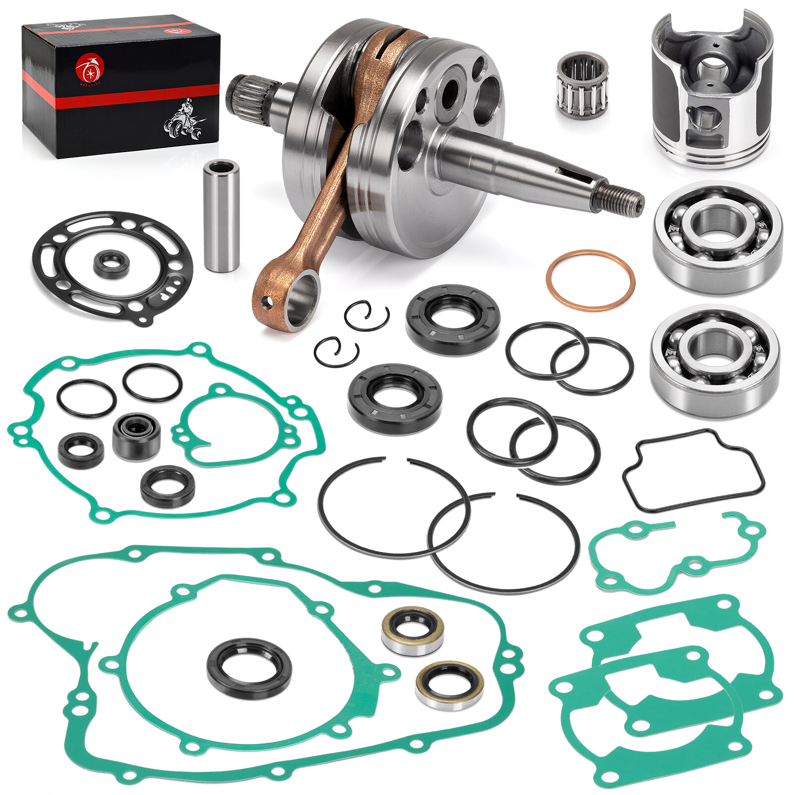 ENGINE REBUILD KIT CRANKSHAFT PISTON GASKETS Seal For KAWASAKI KX 100 2001-2005