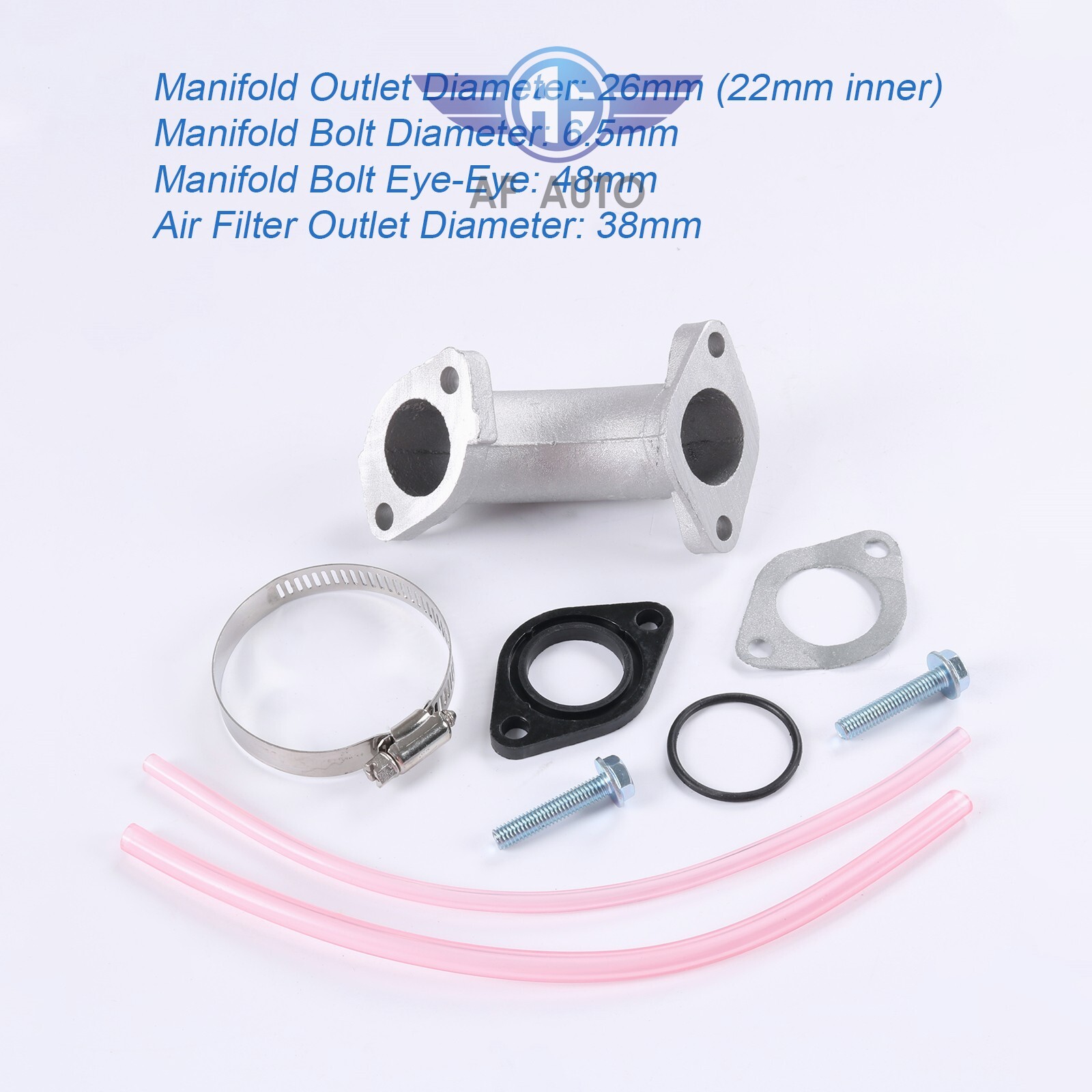 Carburetor Intake Pipe FITS VM22 26mm Mikuni Pit Dirt Bike 110cc 125cc Lifan YX