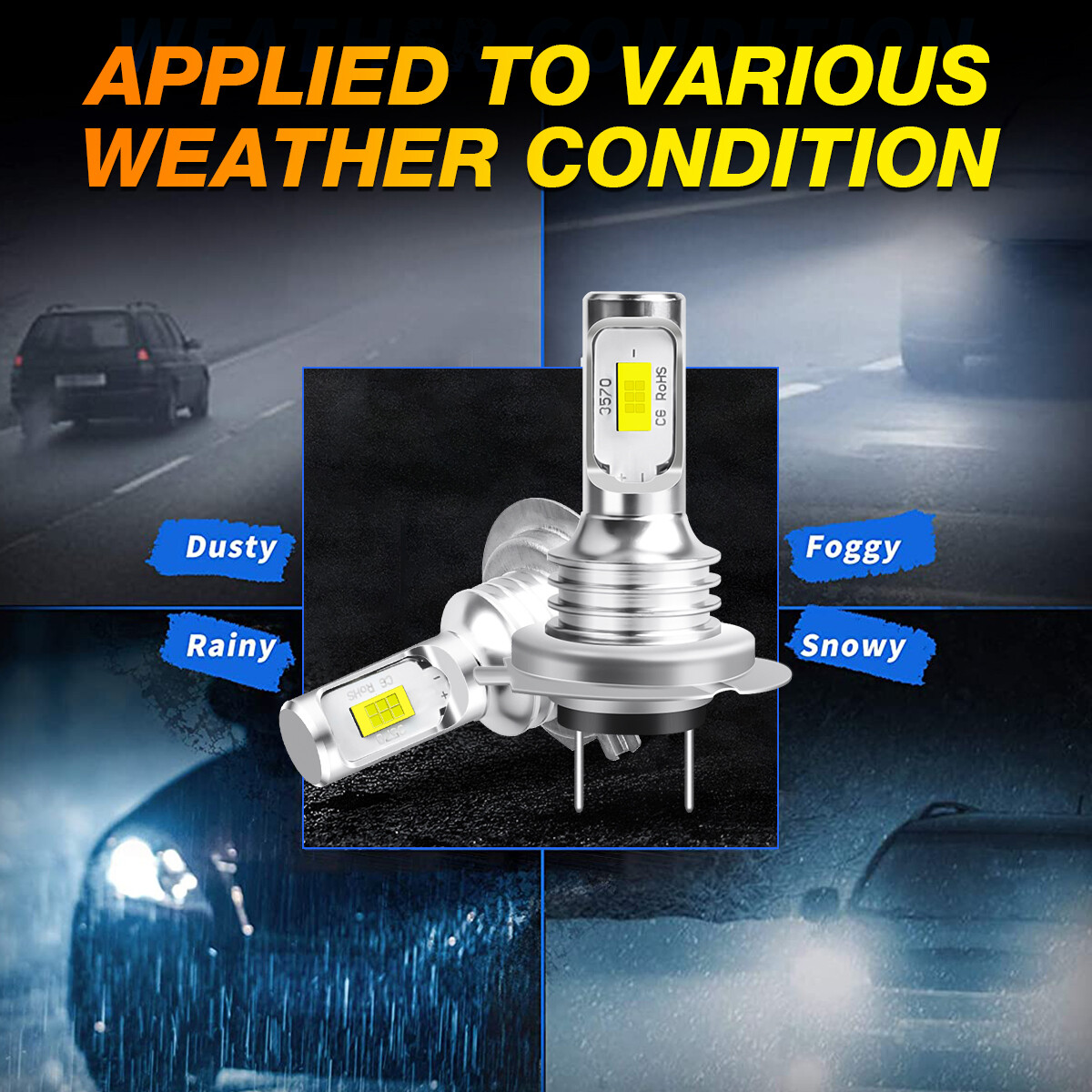For Honda CBR1000RR 2005-2016 CBR600RR 2003-2016 Bright H7 LED Headlight Bulbs