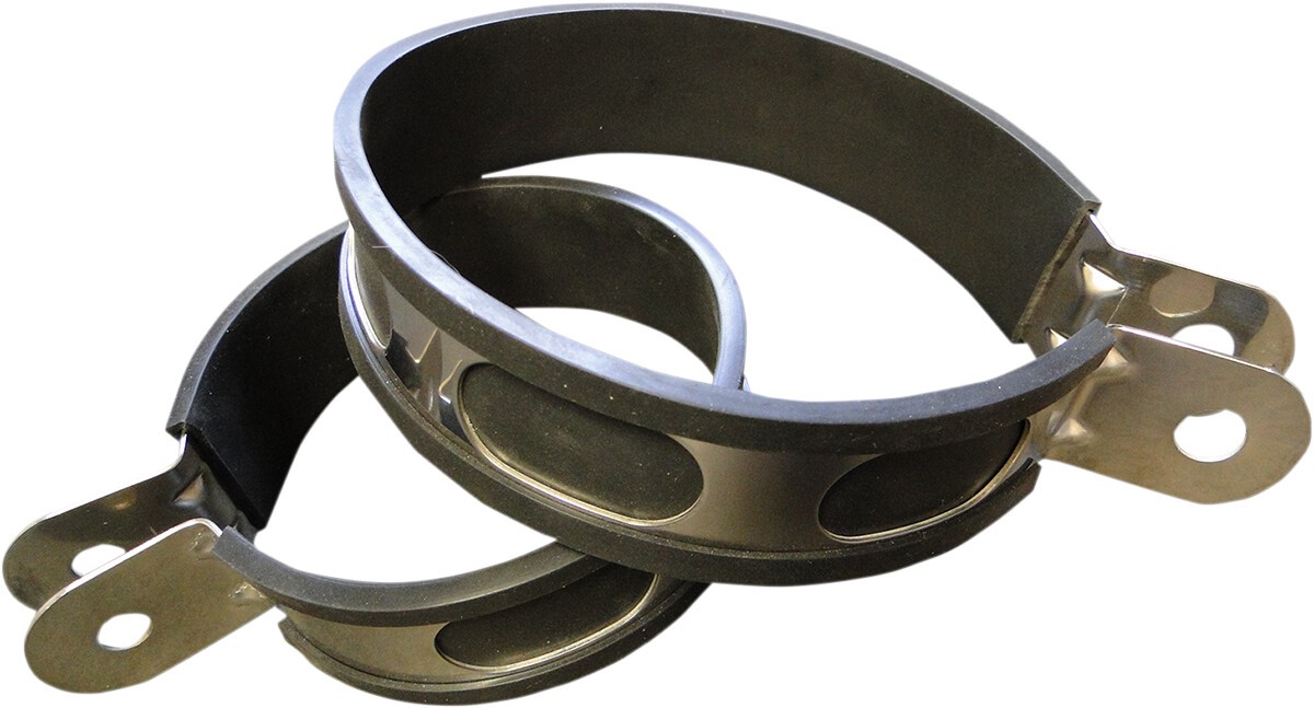 Helix Racing Products Universal Oval Muffler Clamp 4×5 Stainless Steel