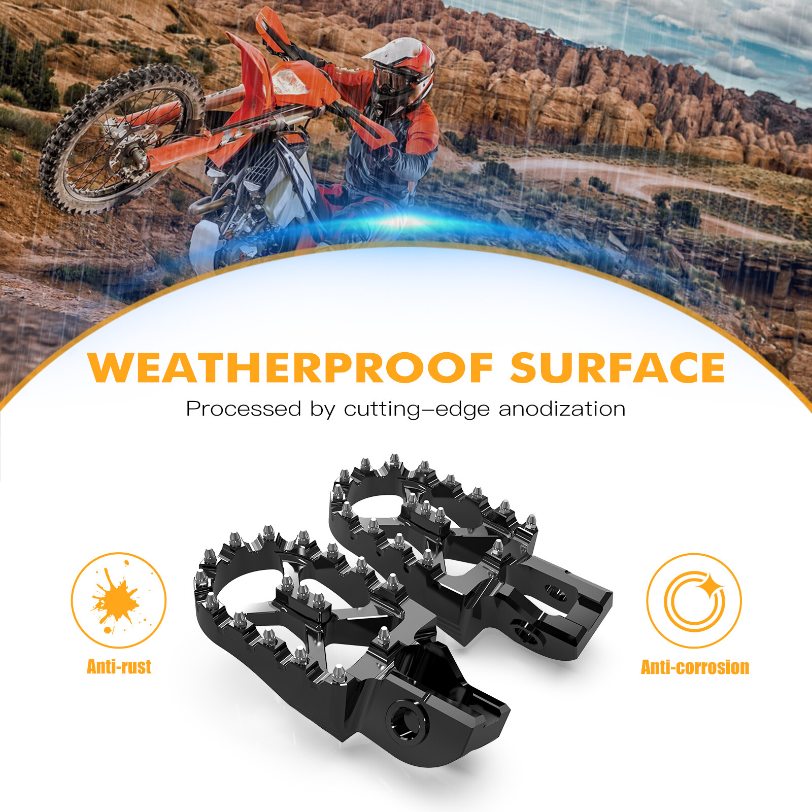 NICECNC Wide Foot Pegs Footrests For KTM 250 300 350 450 SX XC EXC TPI 2017-2022