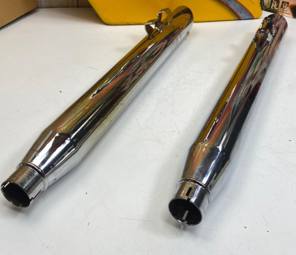 Cobra Harley 95-16 Touring 09-25 Trike Slash Cut End Caps Slip-On Mufflers