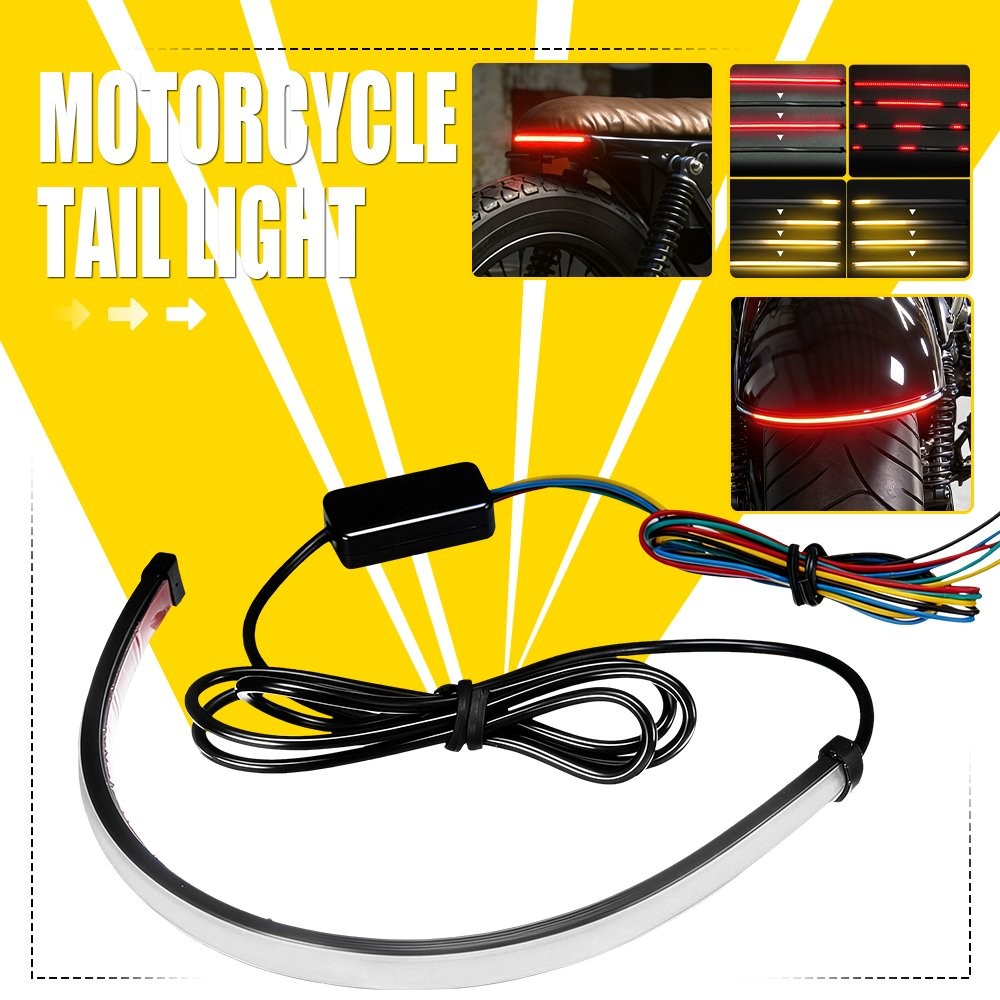 Motorcycle LED Strip Sequential Brake Turn Signal Tail Lights Universal 1-5SET