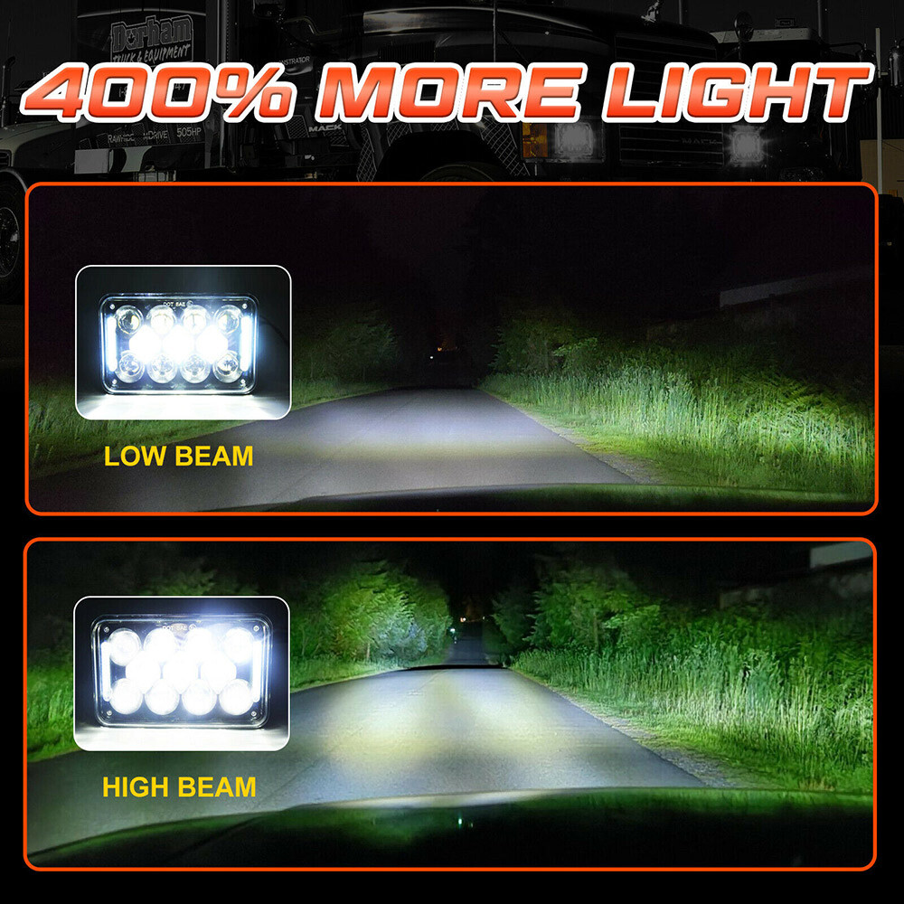 4×6″ Square LED Headlight Hi/Lo Beam w/ DRL For Suzuki DRZ400SM DRZ400S DRZ400E