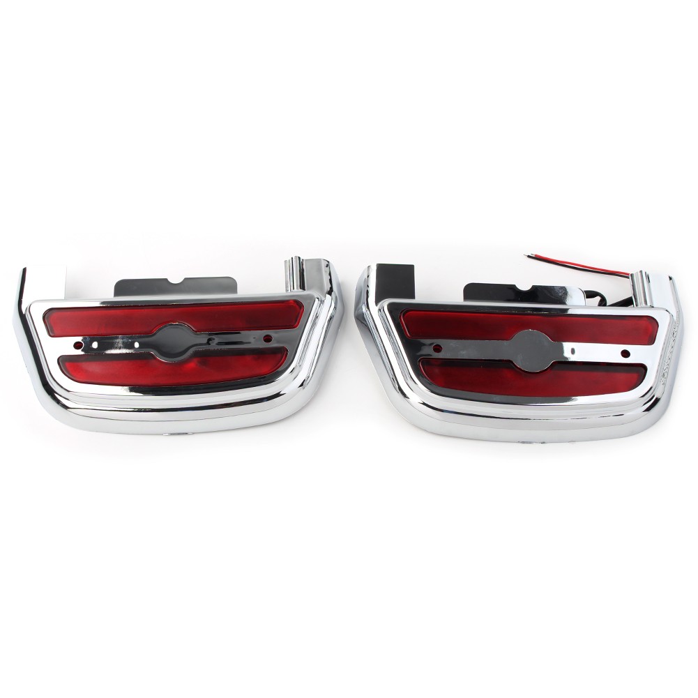 LED Light Footboard Floorboard Cover for Harley Touring Road King Chrome-Red US