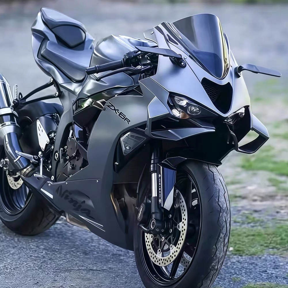 For Kawasaki Ninja ZX-6R 2024-2026 ZX6R Front Bumper Winglet Spoiler Kit