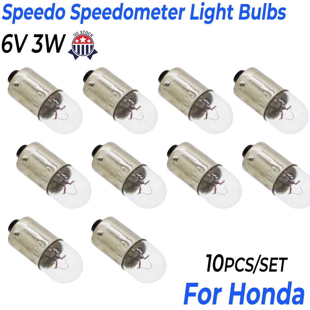 6V 3W 6 Volt Speedo Speedometer Light Bulbs 10PCS For Honda CT70 CT90 CT110 S65