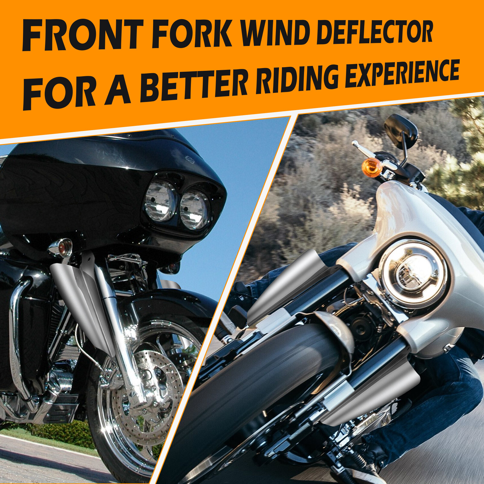 Chrome Front Fork Mount Wind Deflector For Harley Heritage Softail Classic 95-23