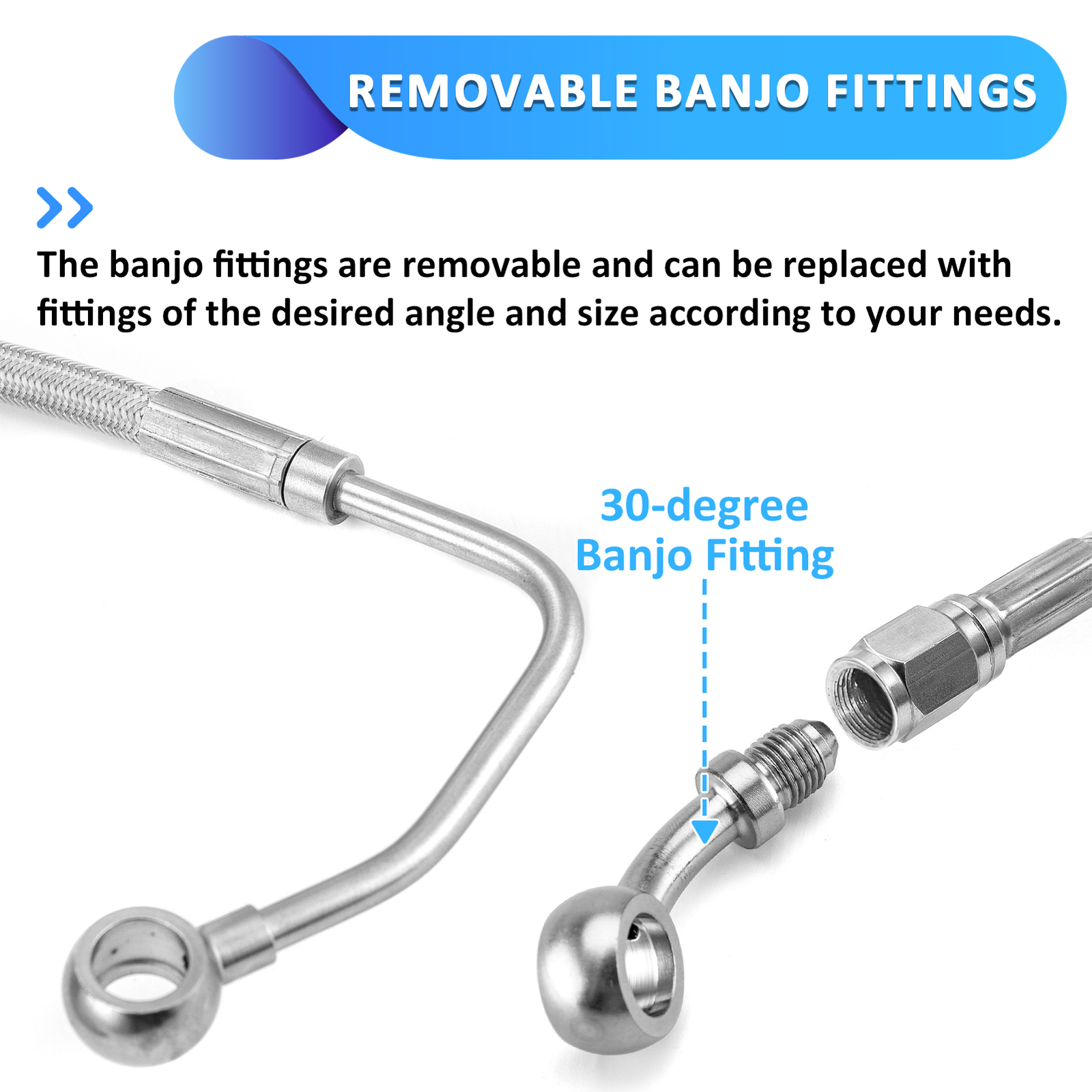 71″ Stainless Steel Brake Line Kit For Harley 08-13 Road King ABS 16″-18″ Bar