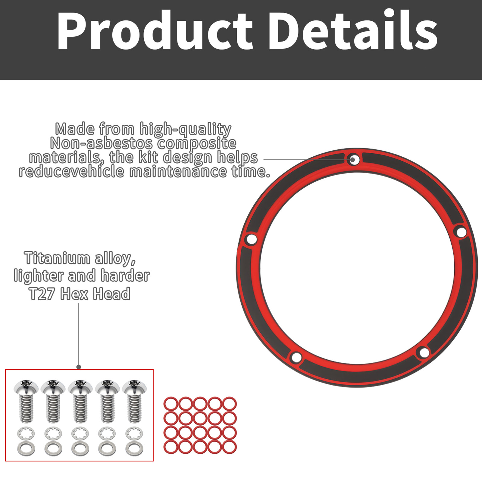 Derby Cover Gasket+Titanium Bolts For Harley Twin Cam Softail Touring Dyna 99-16