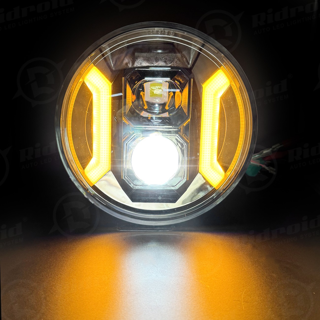 7″Inch Round LED Motorcycle Headlight Turn Signal DRL Lamp for Harley Cafe Racer