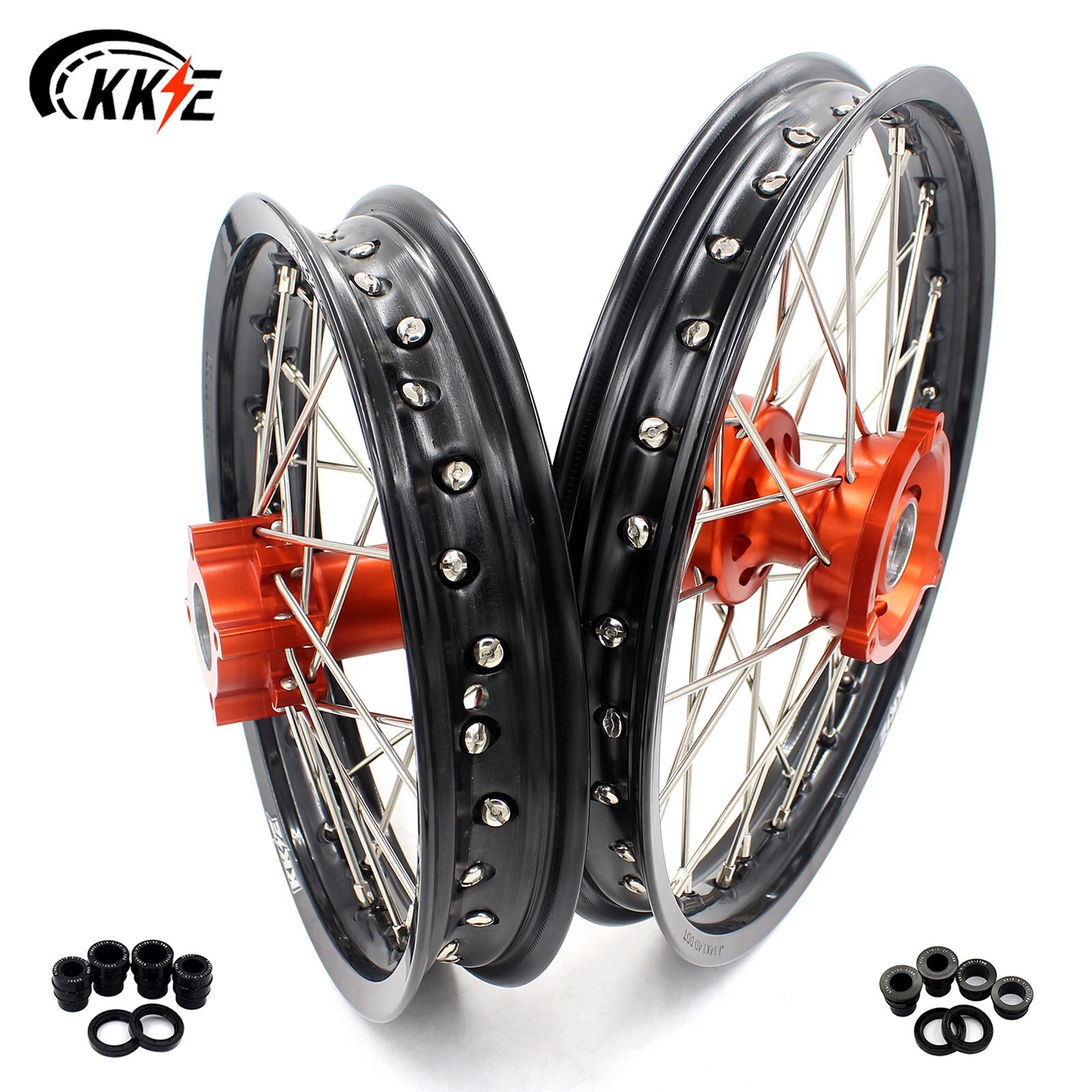 KKE Front 1.4*14 Rear 1.6*12 Mini Kids Wheel Rims Fit KTM SX 65 2002-2024 Orange