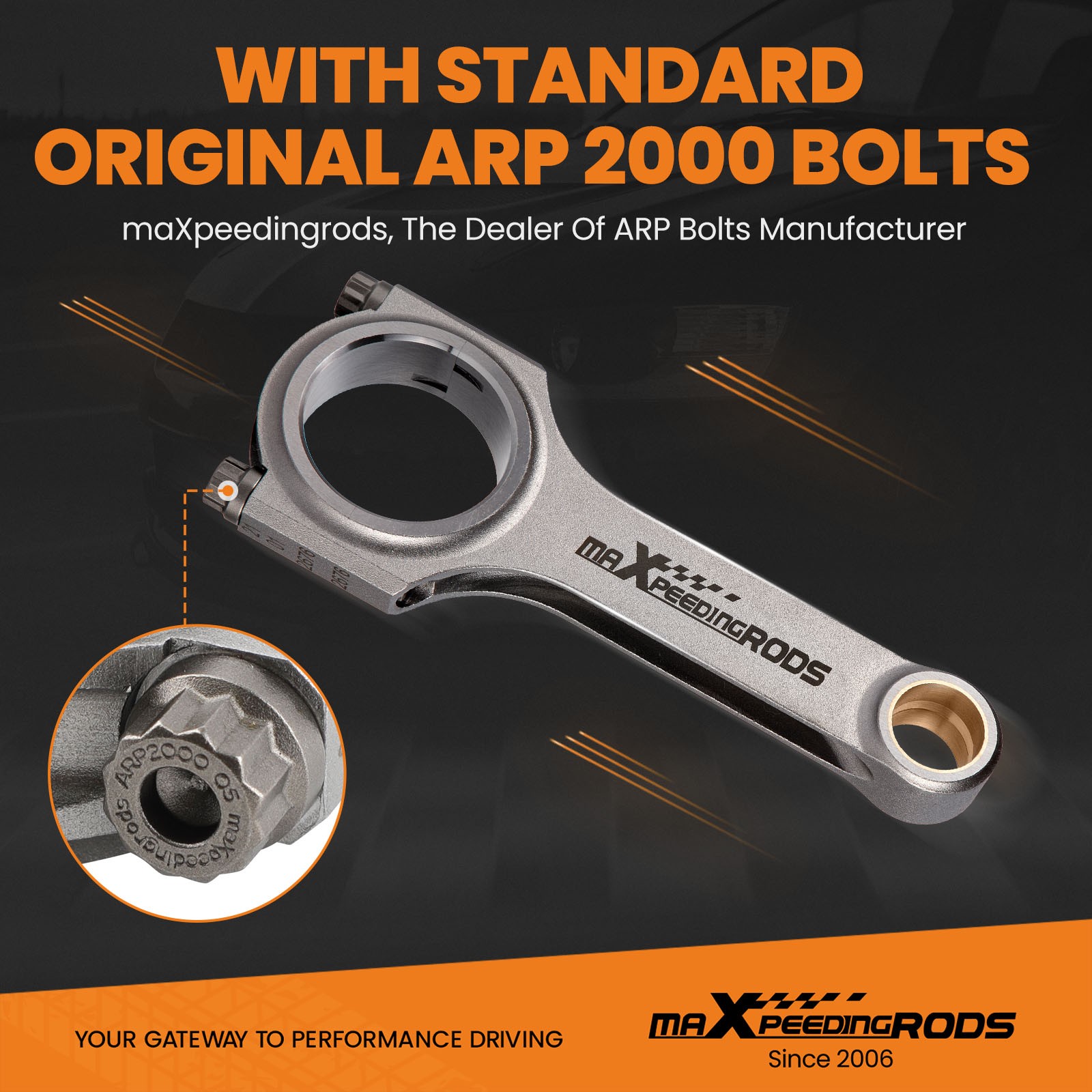 4340 Forged H-Beam Connecting Rods+ARP2000 Bolts for Honda CBR1000RR 2008-2015