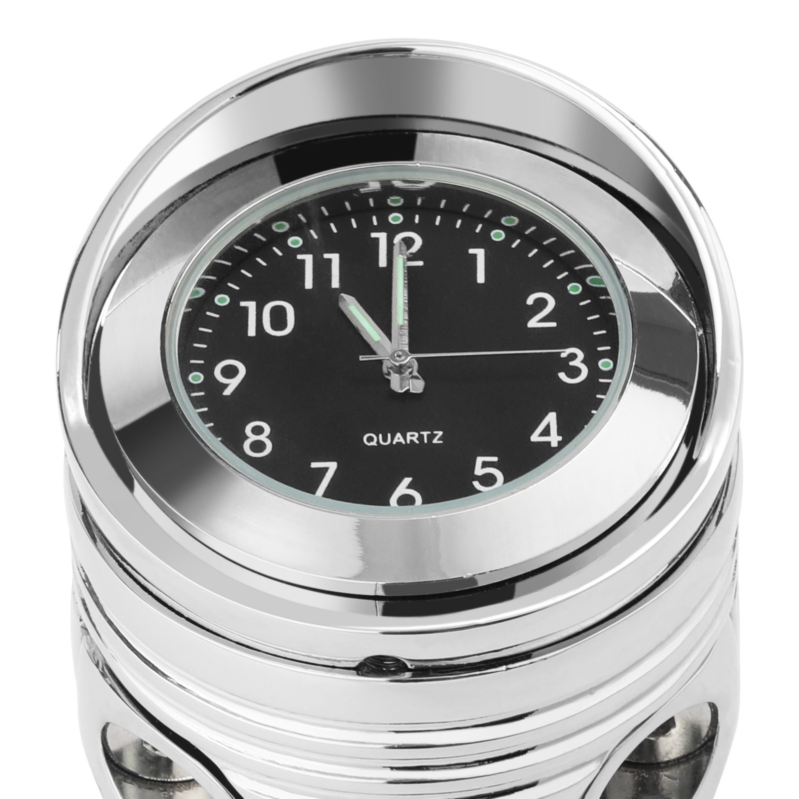Handlebar Clock Chrome 1.25″ Mount Fit For Universal Motorcycle