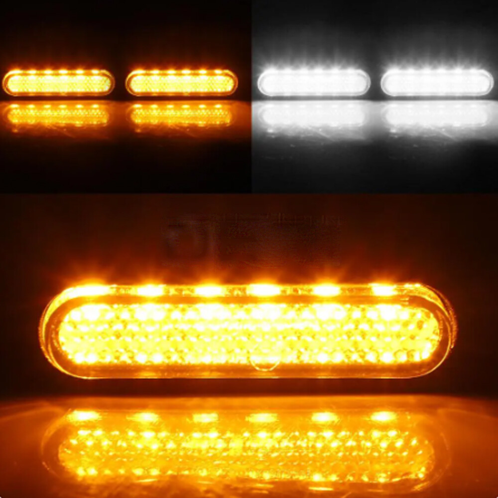 1 Pair Mini Motorcycle LED Turn Signal Amber & White Running Light For Harley