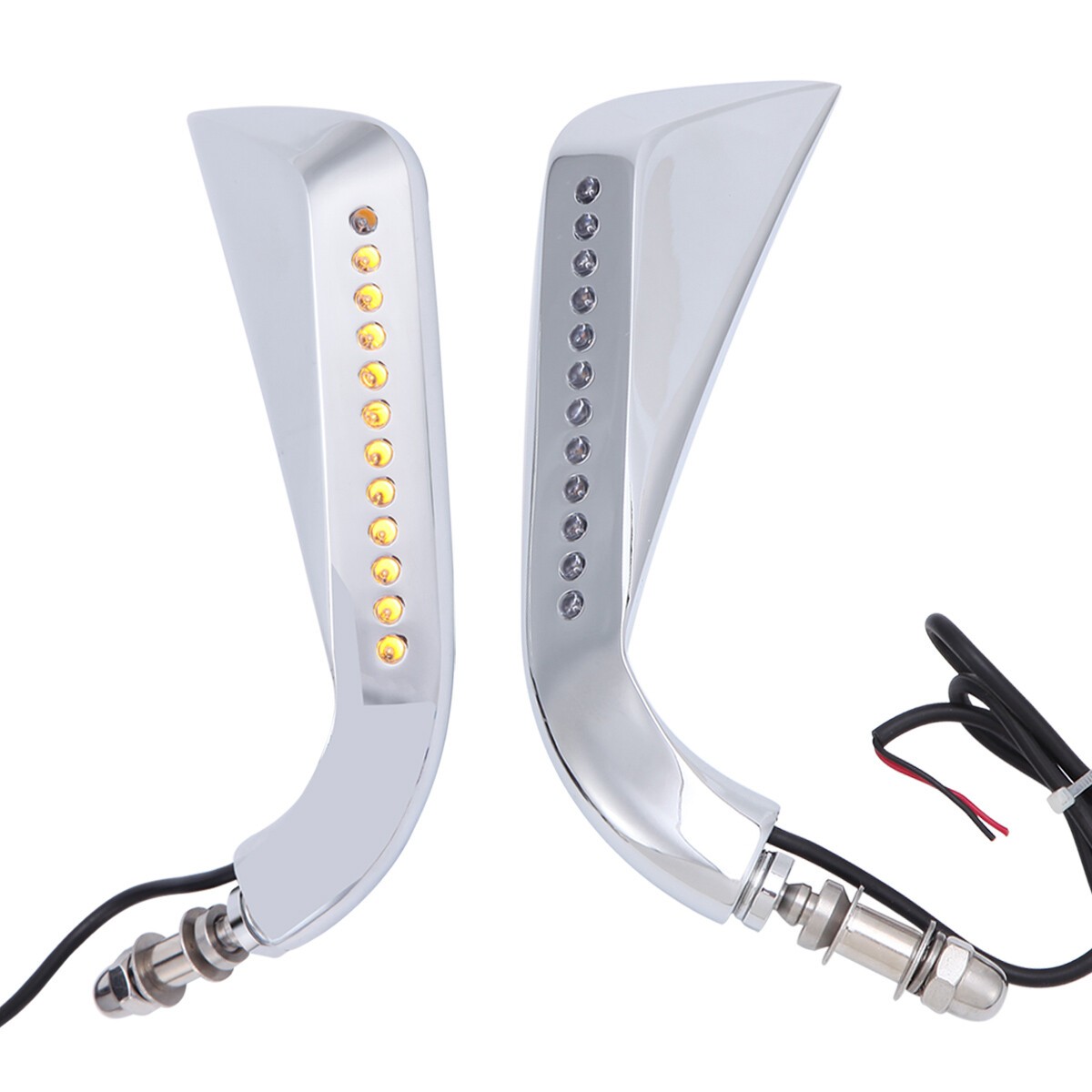 Left & Right Motorcycle Rearview Mirrors w/ LED Turn Signal for Harley Davidson
