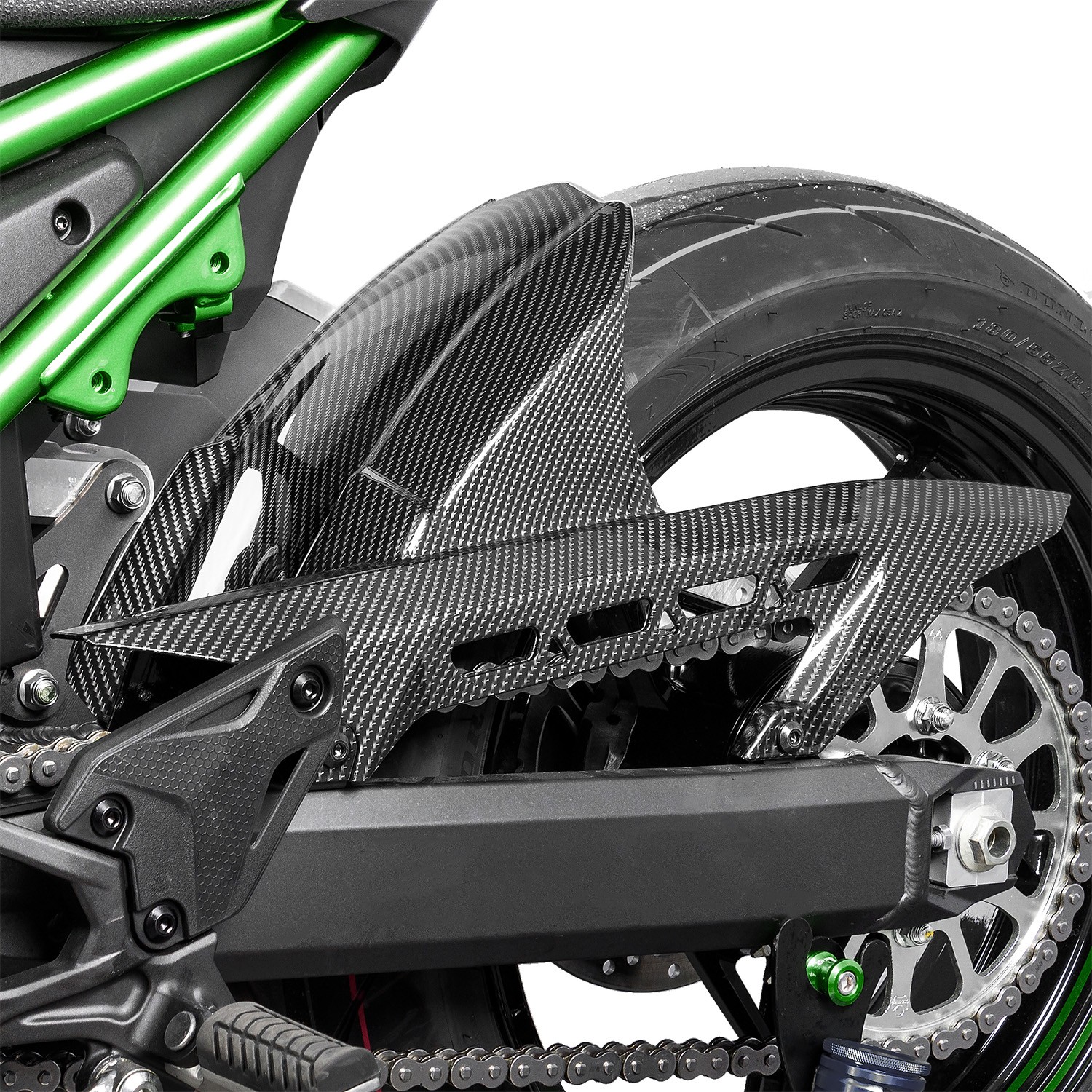 WOLFLINE Rear Fender Mudguard For Kawasaki Z900RS 2017-2025 Carbon Fiber Pattern