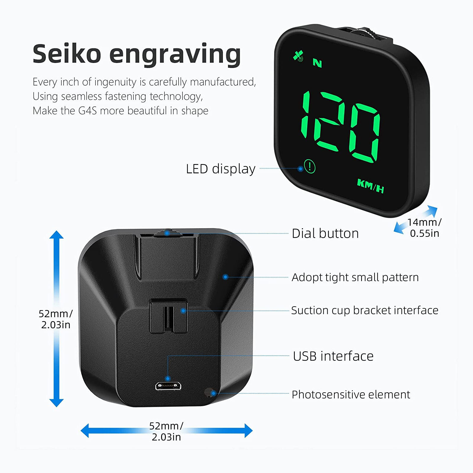 Universal Car HUD Digital GPS Speedometer Head Up Display MPH Overspeed Alarm US