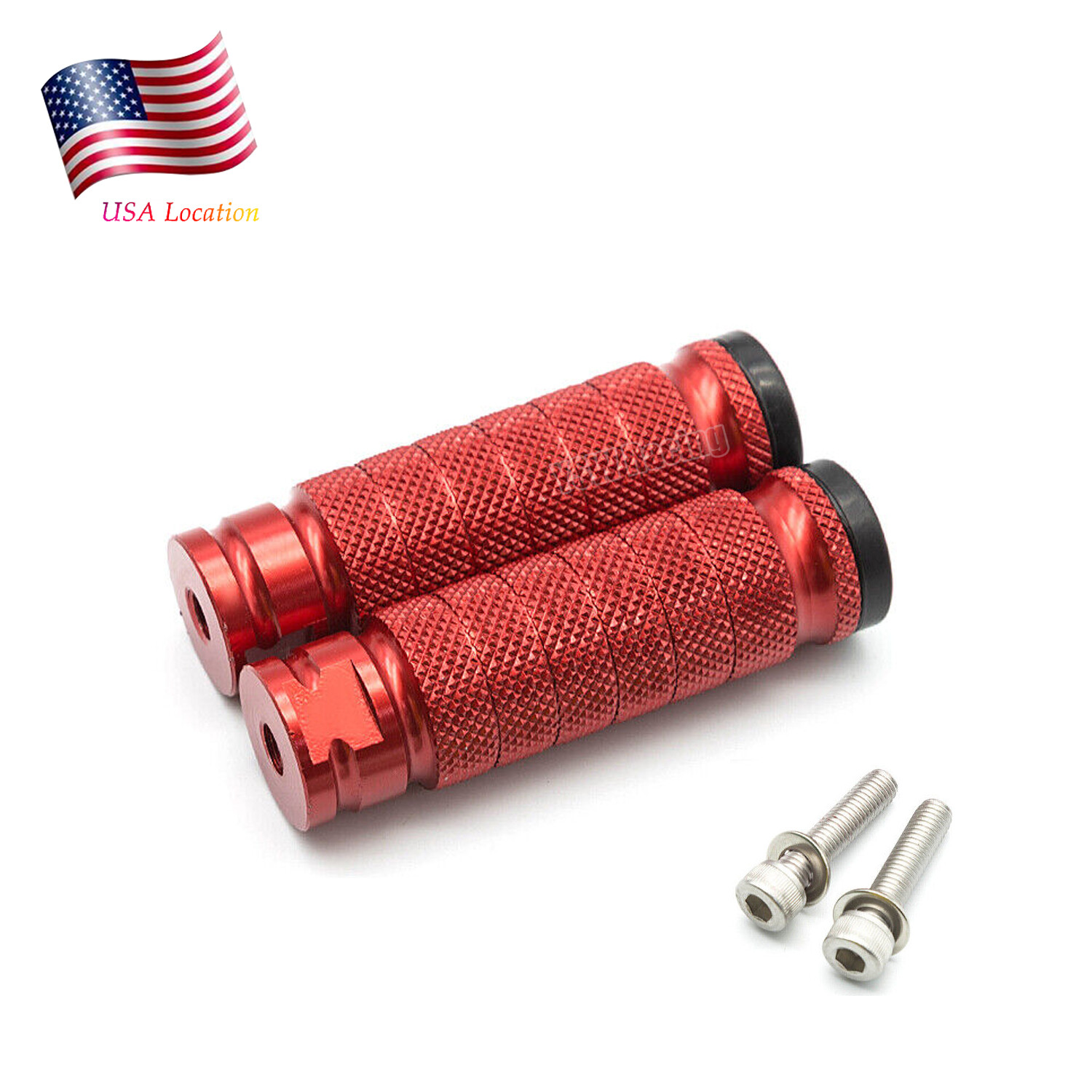 CNC Rear Set Footrests Footpegs Foot Peg Universal Modify Rearset Streetbike Red