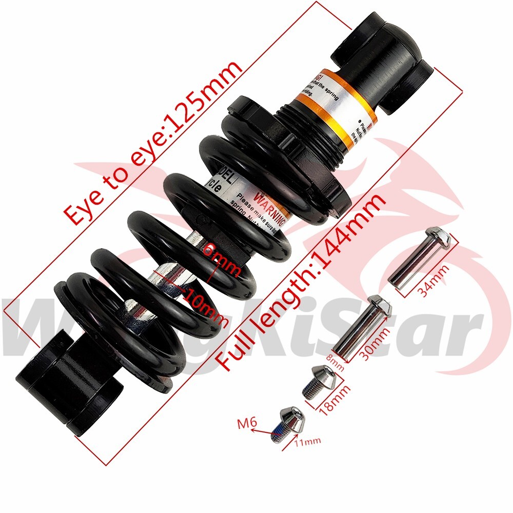 2x 125mm 500LBS Shock Absorber Suspension Springs For Bicycle E-Bike Motorcycle