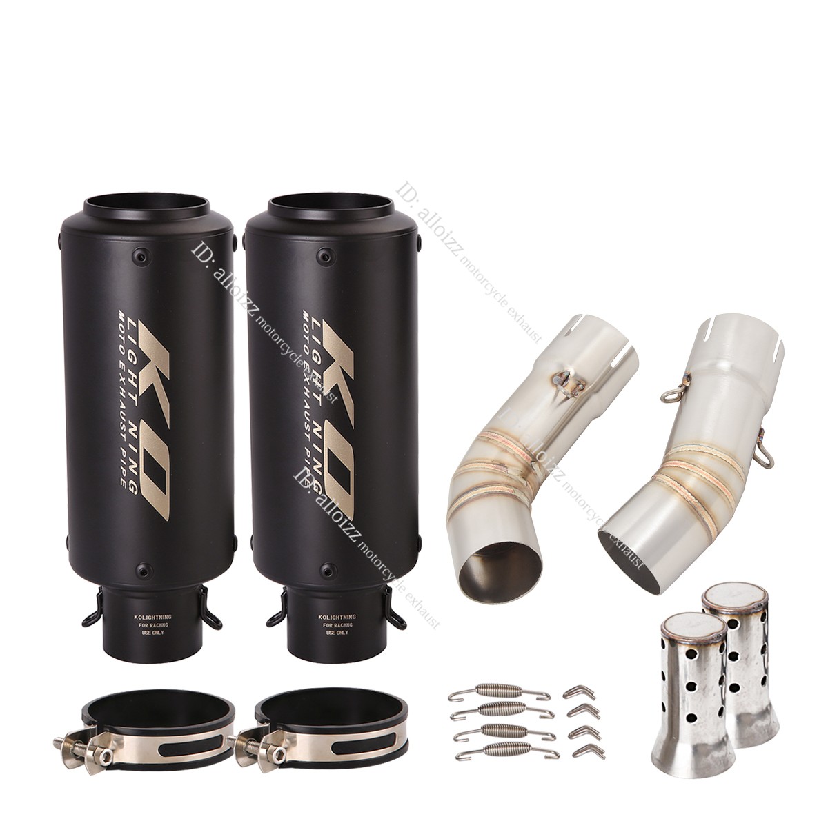 For Ducati 848 1098 1198 Slip On Muffler Tips Exhaust Mid Link Pipe Right Left
