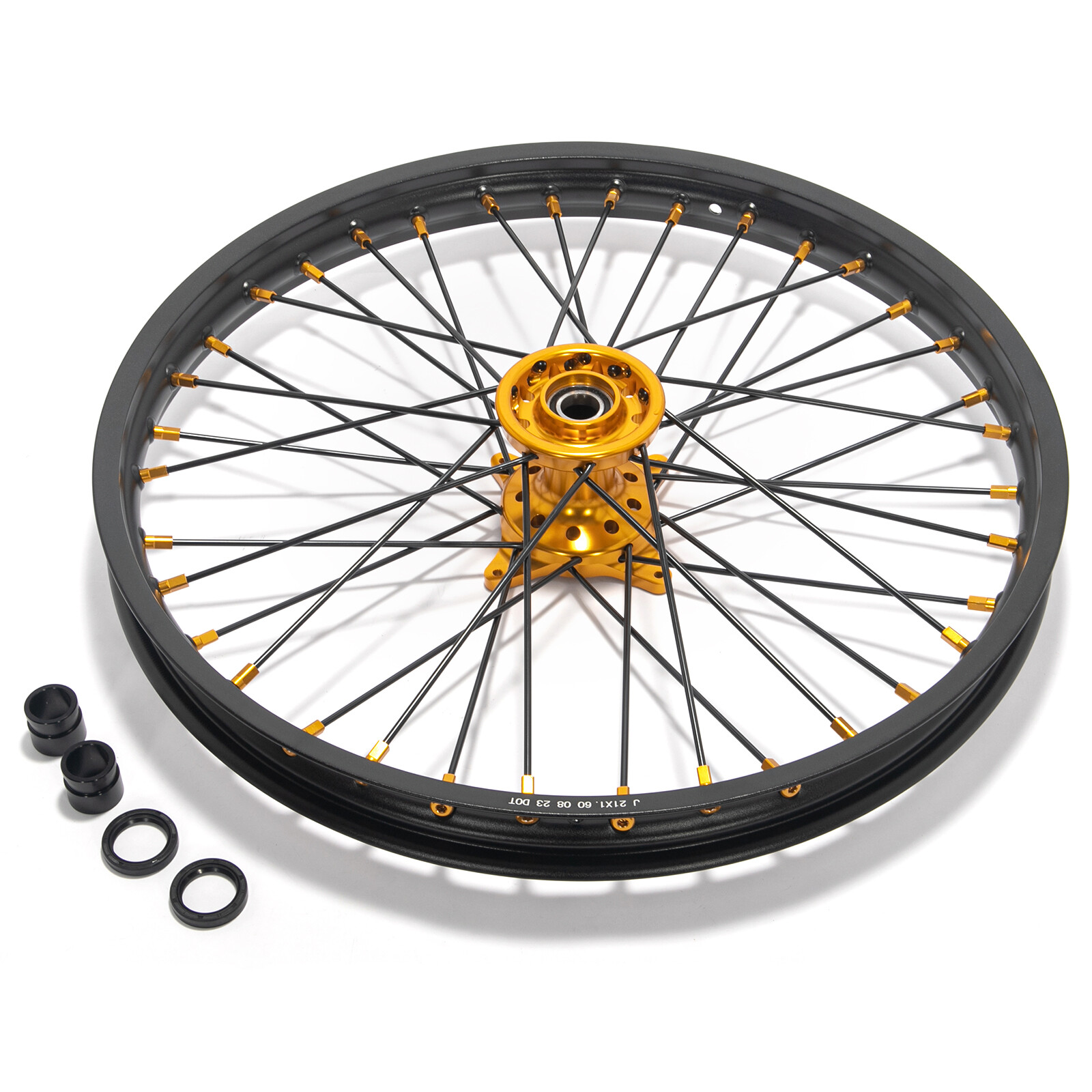 For Suzuki 21/18 CNC Machined Wheels Gold Hubs Set RMZ250 2007-24 RMZ450 2005-24