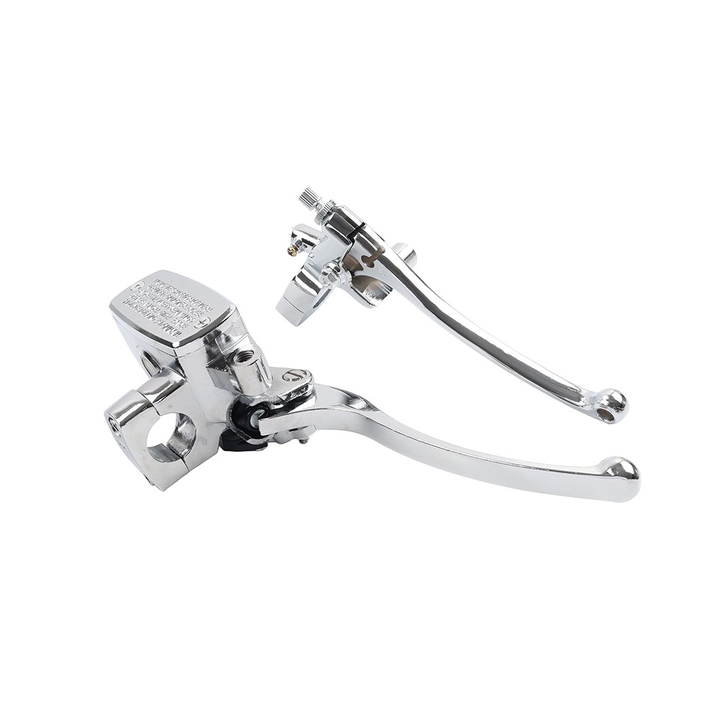 1” 25mm Left Clutch Lever Right Hydraulic Brake Master Cylinder Lever Silver