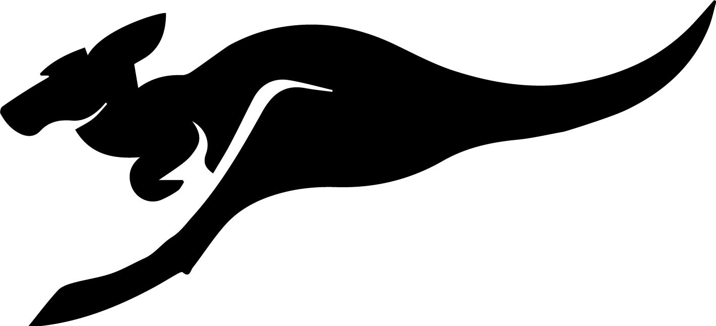 QTY 12 Small Kangaroo sticker 60mm x30mm
