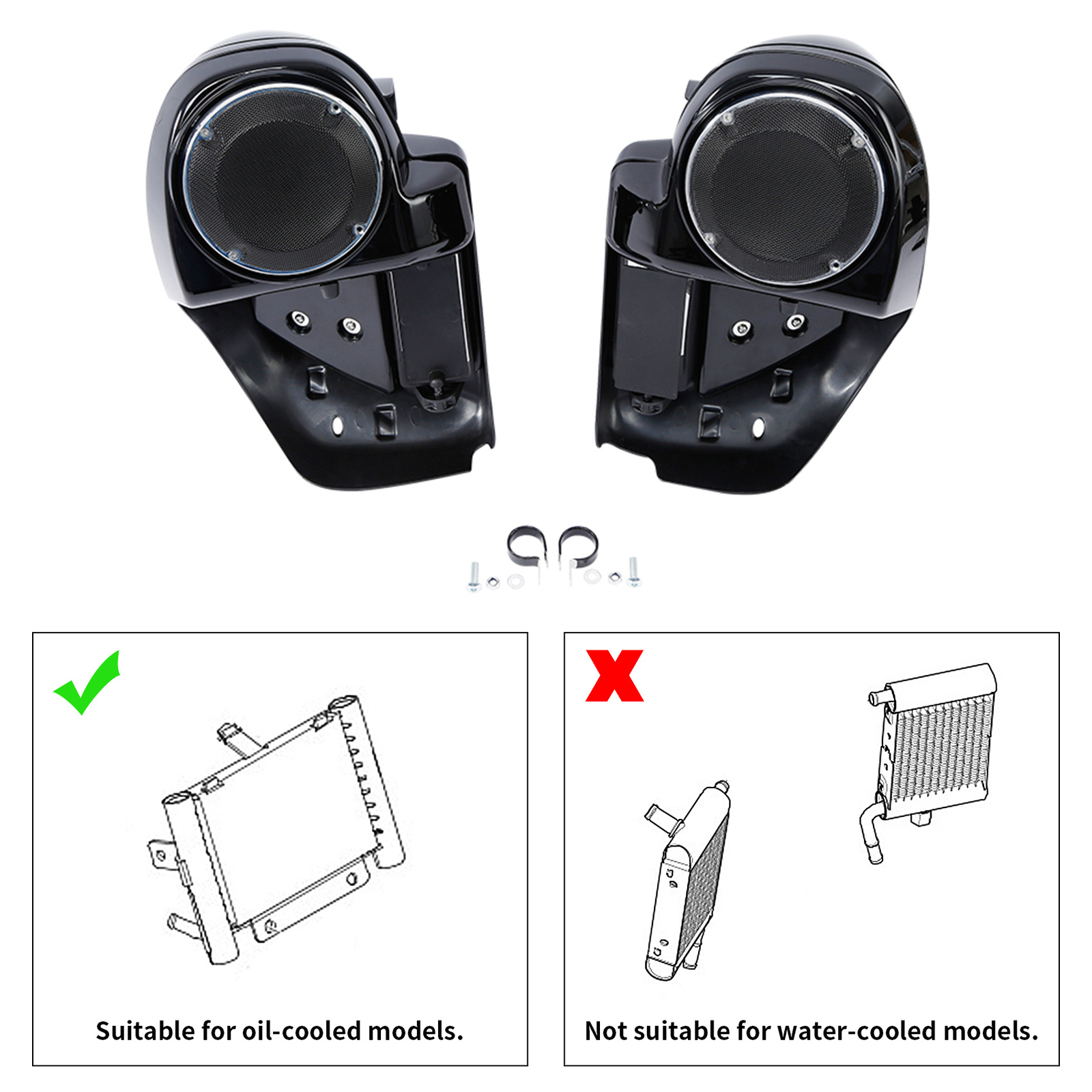 Lower Vented Fairing Speaker Pod Grill Signal Light Fit For Harley Touring 14-24