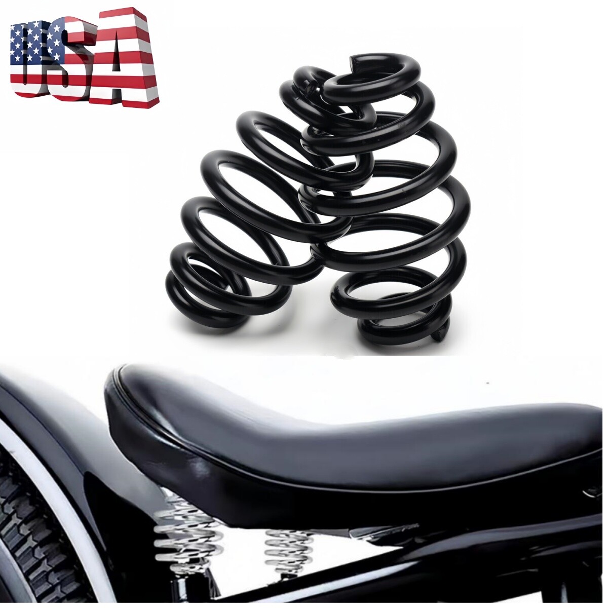 Upgrade Black Seat Springs for Harley Sportster XL – Durable Steel