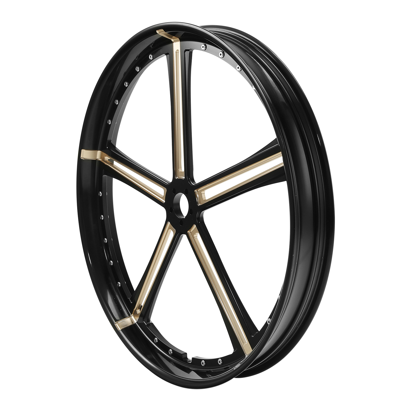 30×3.5″Black Billet CNC Front Wheel Rim 5 Spokes Fits For Harley Touring Custom