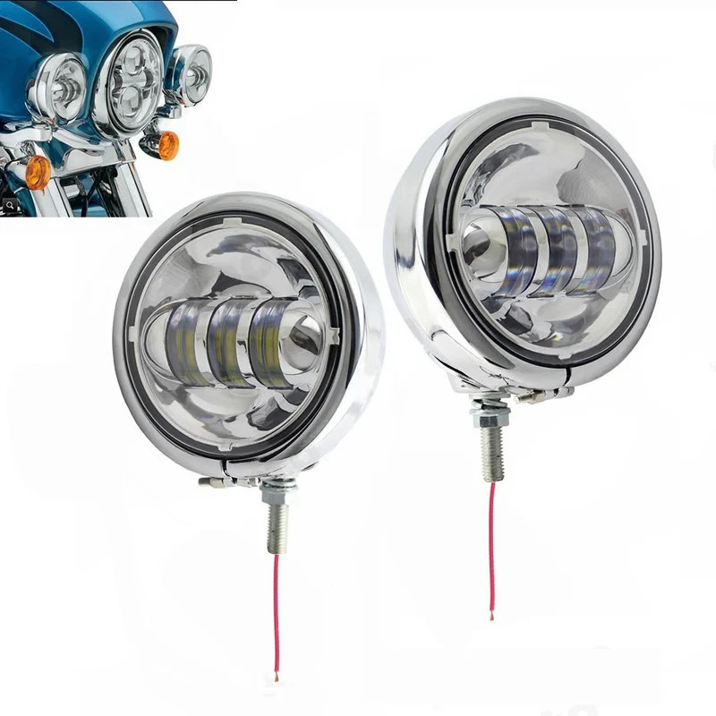 SUNPIE 4.5″ LED Auxiliary Spot Fog Passing Light with housing for Harley Davids