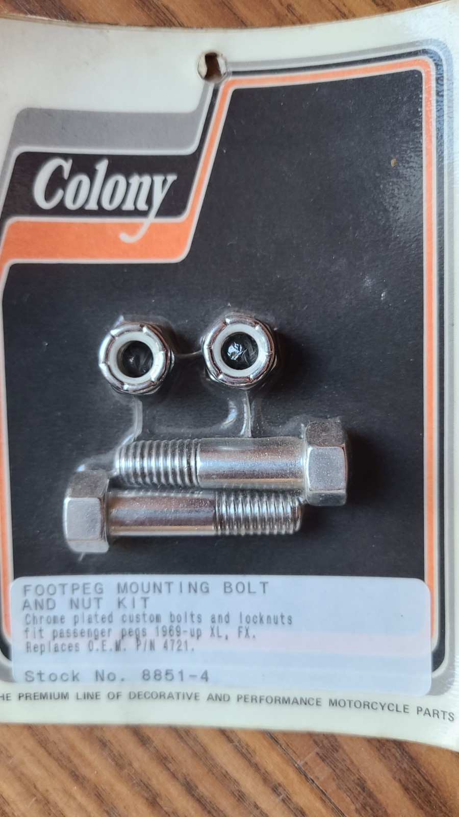 Chrome Footpeg Mounting Shoulder Bolt and Nut Kit Colony ’69-up XL FX 8851-4