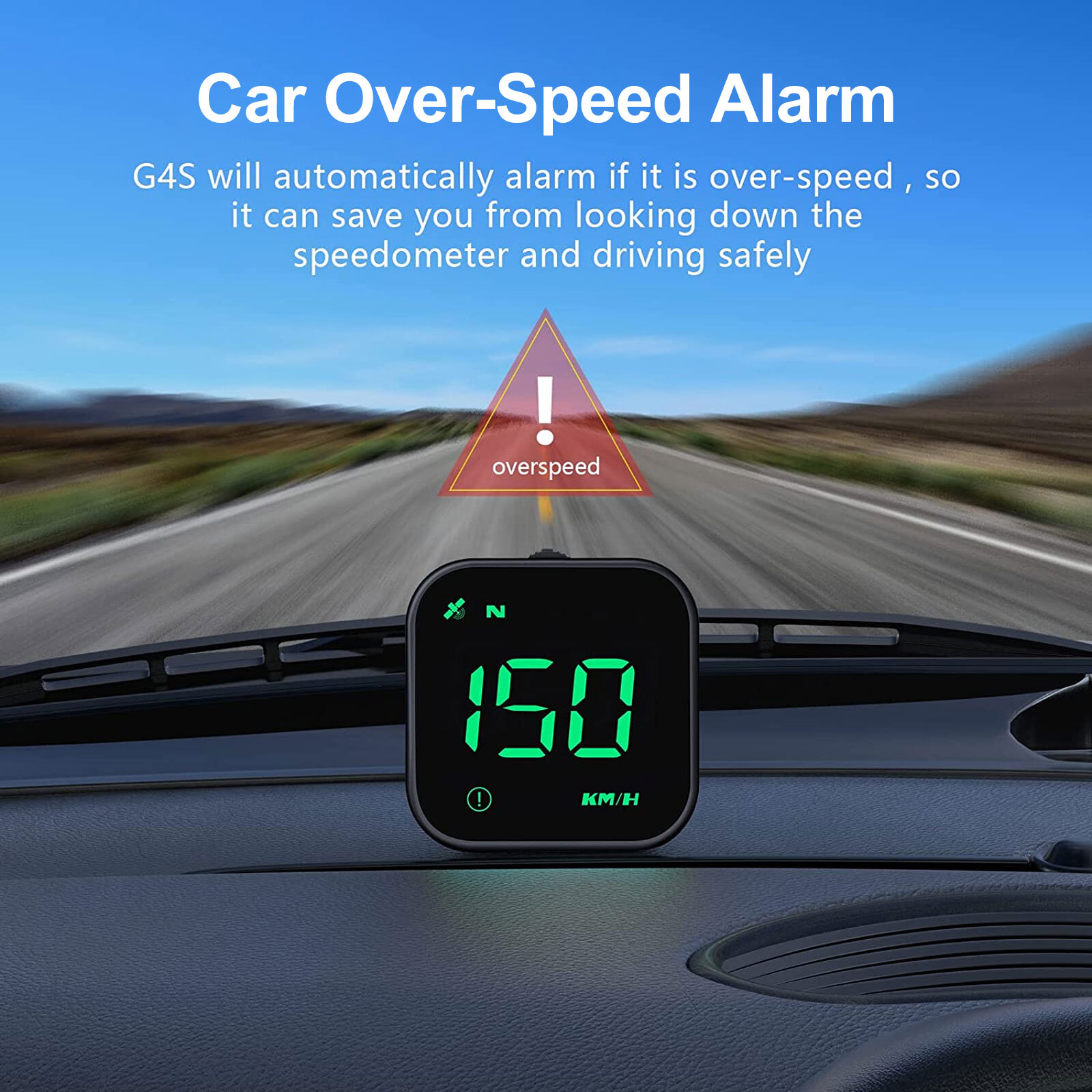 Universal Car HUD Digital GPS Speedometer Head Up Display MPH Overspeed Alarm US