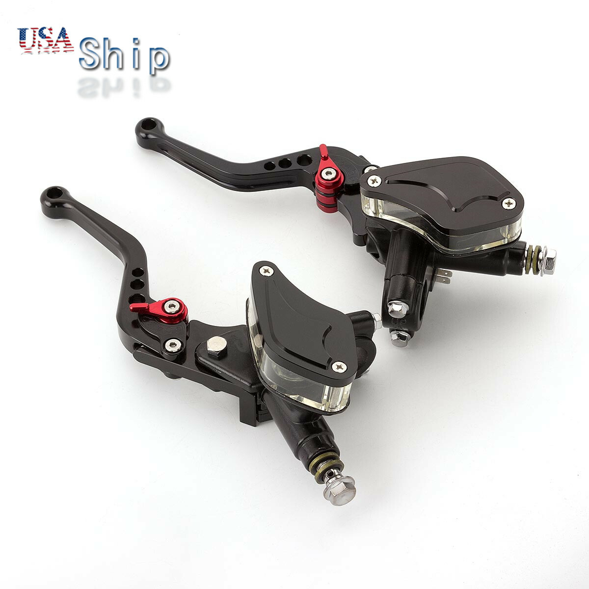 CNC Universal 22mm Hydraulic Brake Clutch Master Cylinder Reservoir Levers Black