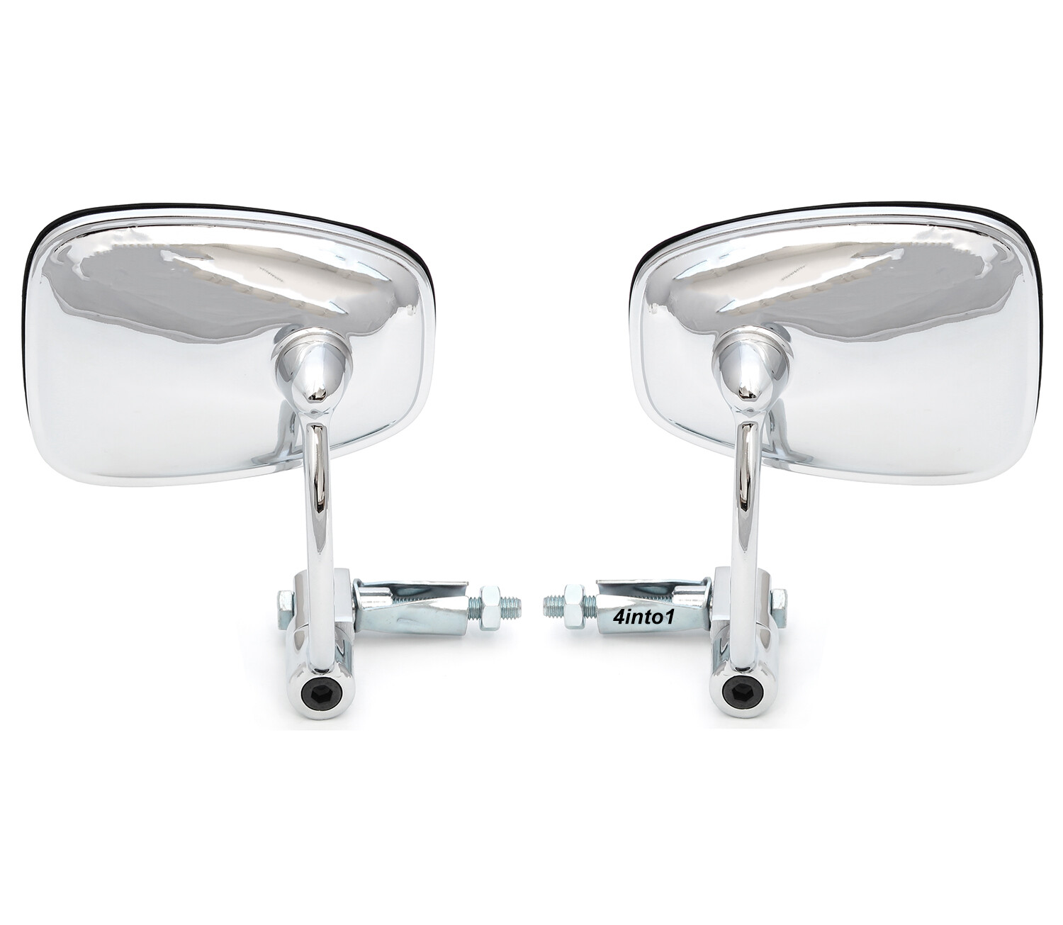 Set of 2 Universal Bar End Mirror Chrome Cafe Racer Motorcycle 7/8″ Bars Folding